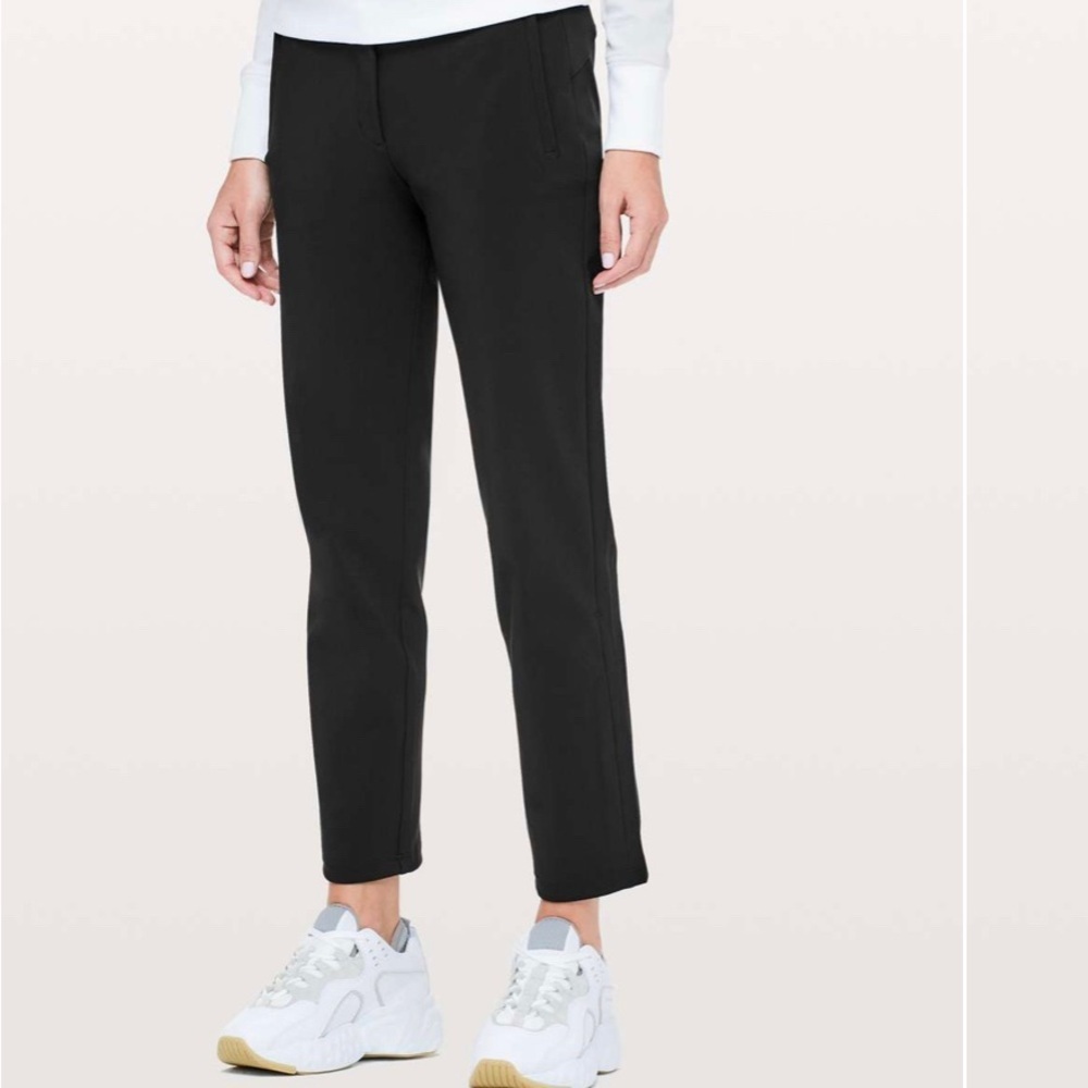 LULULEMON ON THE MOVE BLACK PULL-ON STRETCH TROUSER PANT WOMEN SIZE 6